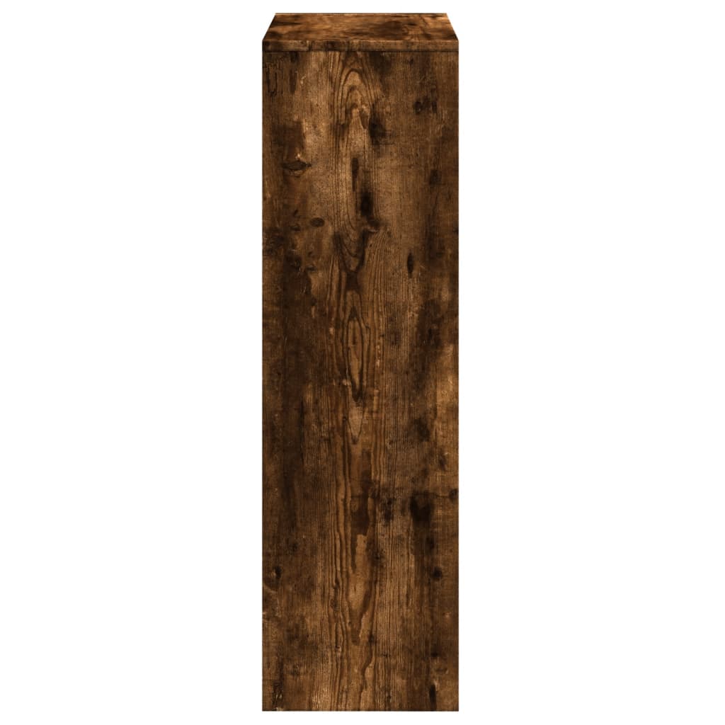 Room Divider Bookcase 3-Tier Smoked Oak 99x29x99 cm Engineered Wood