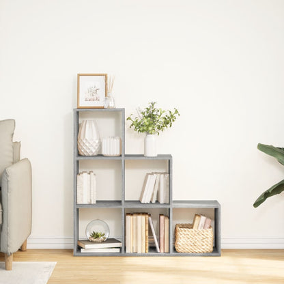 Room Divider Bookcase 3-Tier Grey Sonoma 99x29x99 cm Engineered Wood