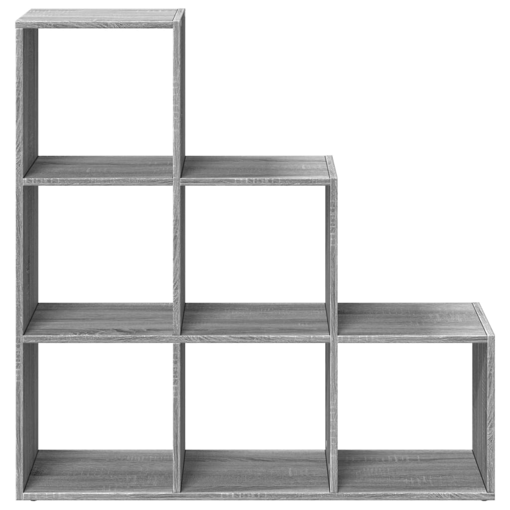 Room Divider Bookcase 3-Tier Grey Sonoma 99x29x99 cm Engineered Wood