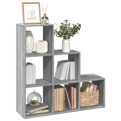 Room Divider Bookcase 3-Tier Grey Sonoma 99x29x99 cm Engineered Wood