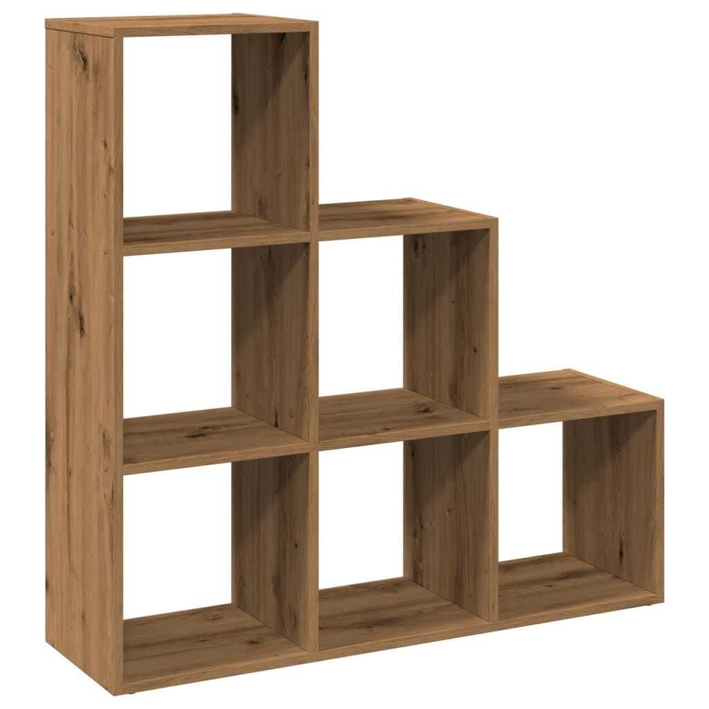 Room Divider Bookcase 3-Tier Artisan Oak 99x29x99 cm Engineered Wood