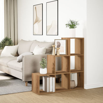 Room Divider Bookcase 3-Tier Artisan Oak 99x29x99 cm Engineered Wood
