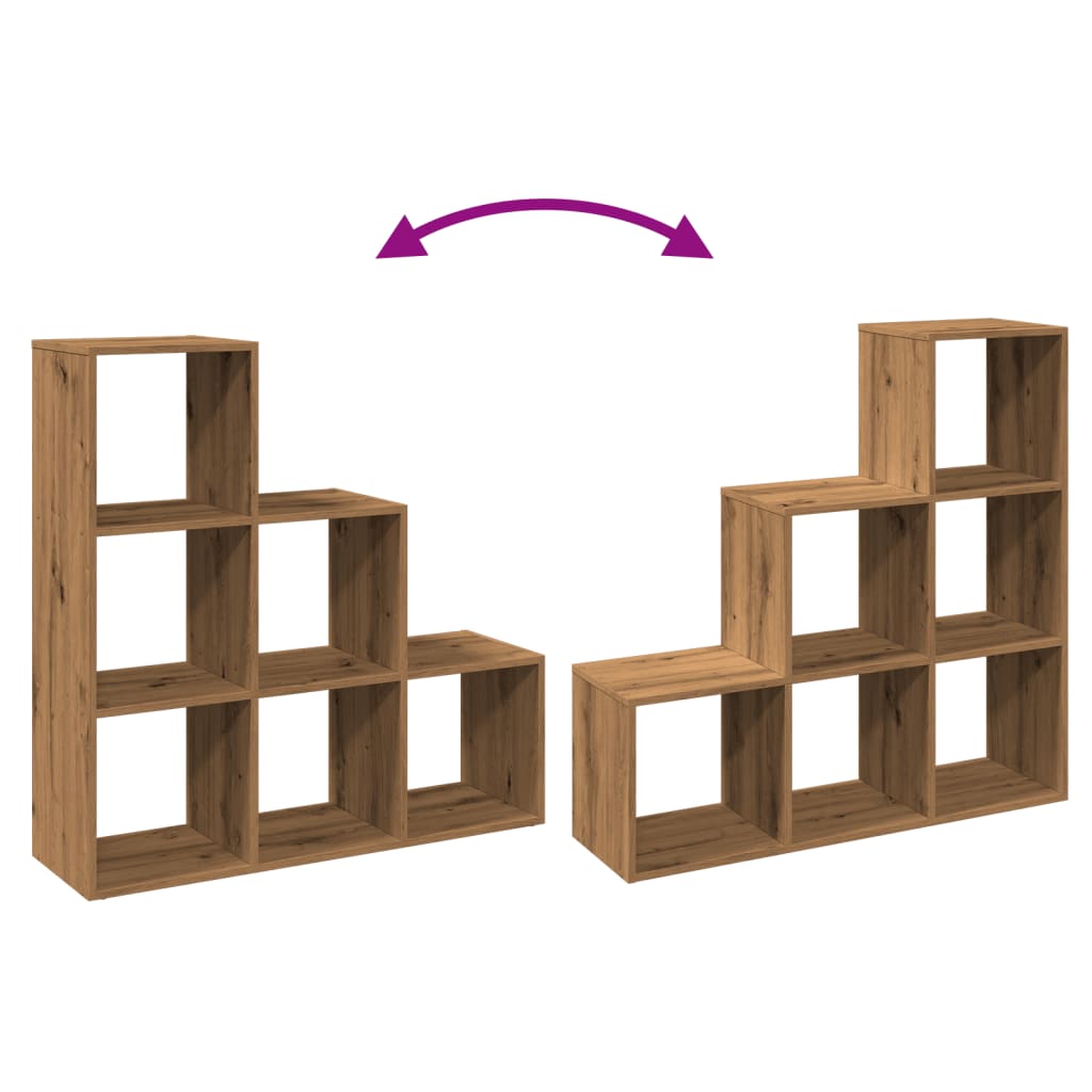 Room Divider Bookcase 3-Tier Artisan Oak 99x29x99 cm Engineered Wood
