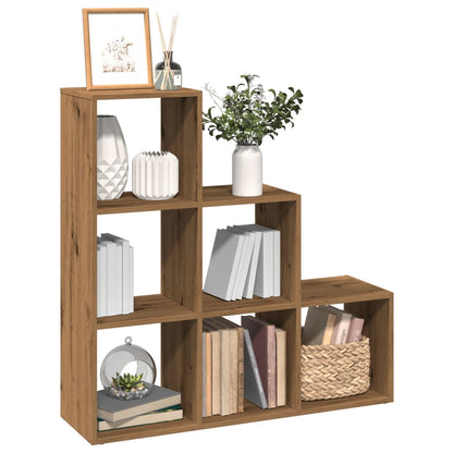 Room Divider Bookcase 3-Tier Artisan Oak 99x29x99 cm Engineered Wood