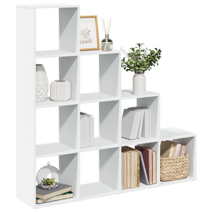 Room Divider Bookcase 4-Tier White 131,5x29x131,5 cm Engineered Wood