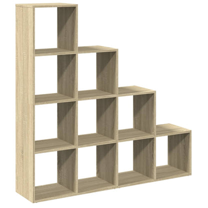 Room Divider Bookcase 4-Tier Sonoma Oak 131,5x29x131,5 cm Engineered Wood
