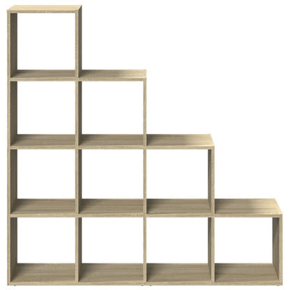 Room Divider Bookcase 4-Tier Sonoma Oak 131,5x29x131,5 cm Engineered Wood