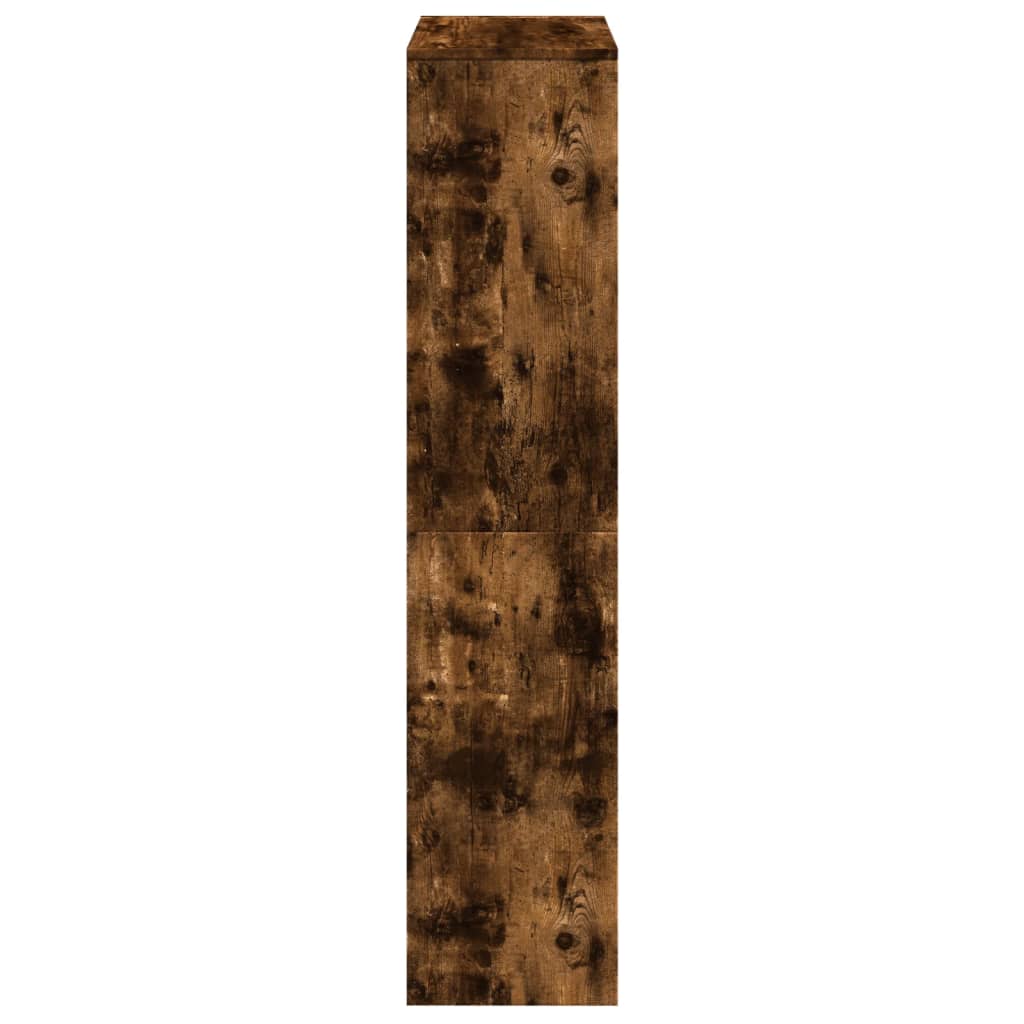 Room Divider Bookcase 4-Tier Smoked Oak 131,5x29x131,5 cm Engineered Wood
