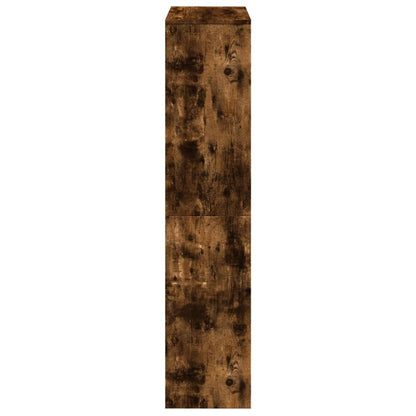 Room Divider Bookcase 4-Tier Smoked Oak 131,5x29x131,5 cm Engineered Wood