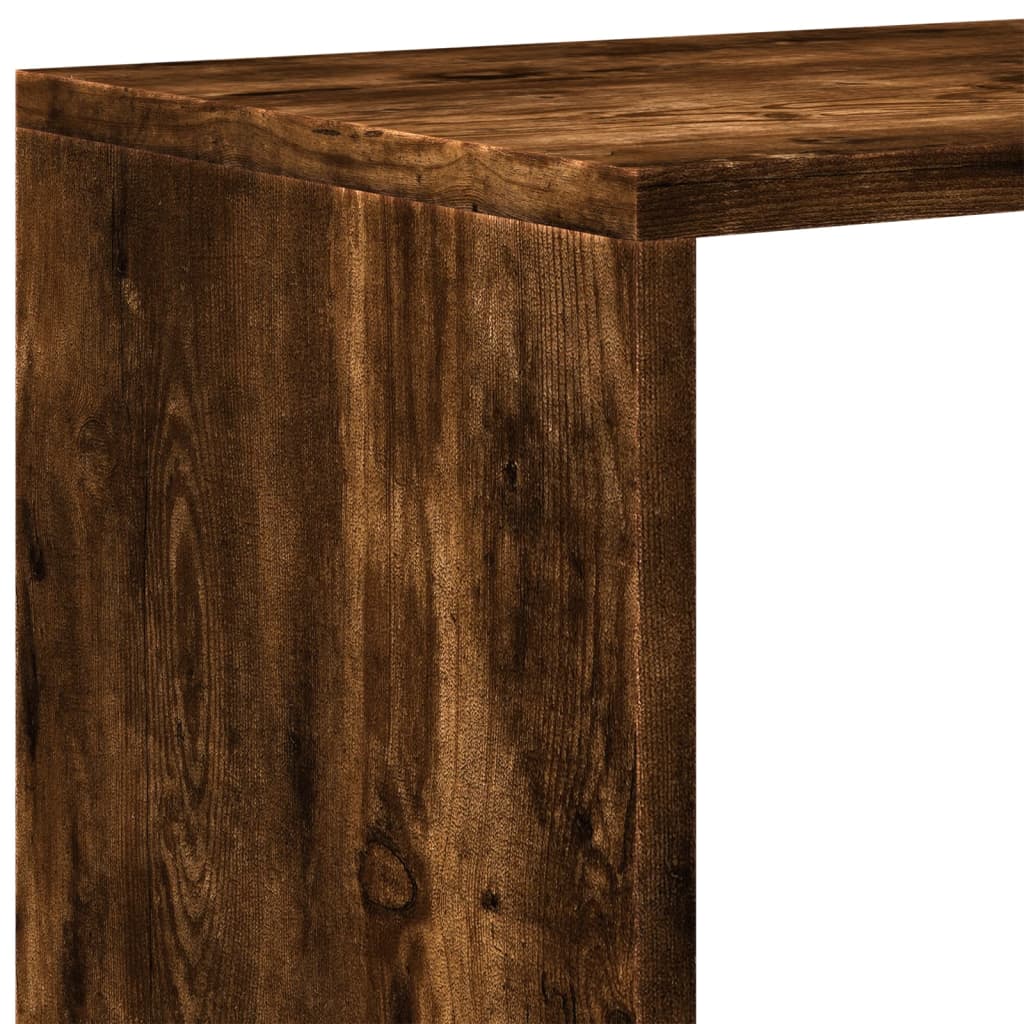 Room Divider Bookcase 4-Tier Smoked Oak 131,5x29x131,5 cm Engineered Wood
