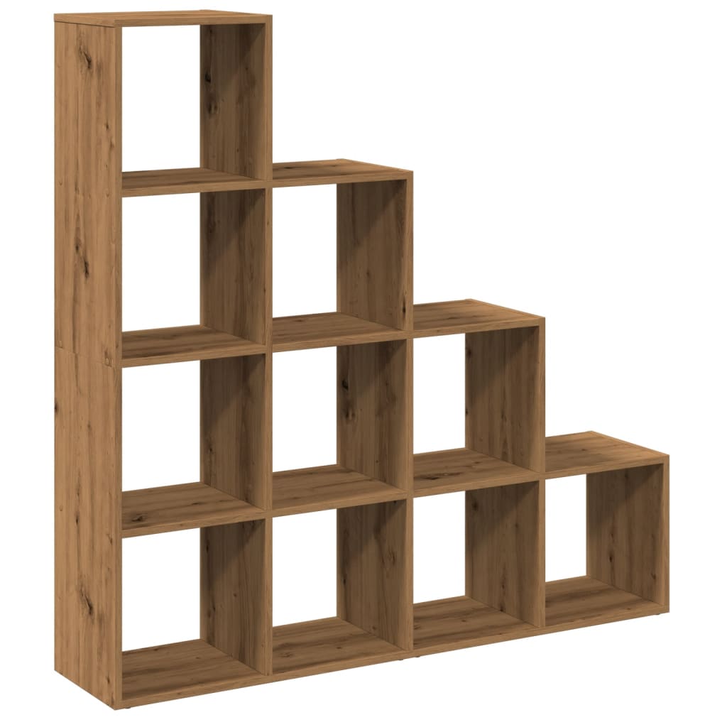 Room Divider Bookcase 4-Tier Artisan Oak 131,5x29x131,5 cm Engineered Wood