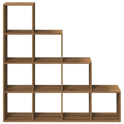 Room Divider Bookcase 4-Tier Artisan Oak 131,5x29x131,5 cm Engineered Wood