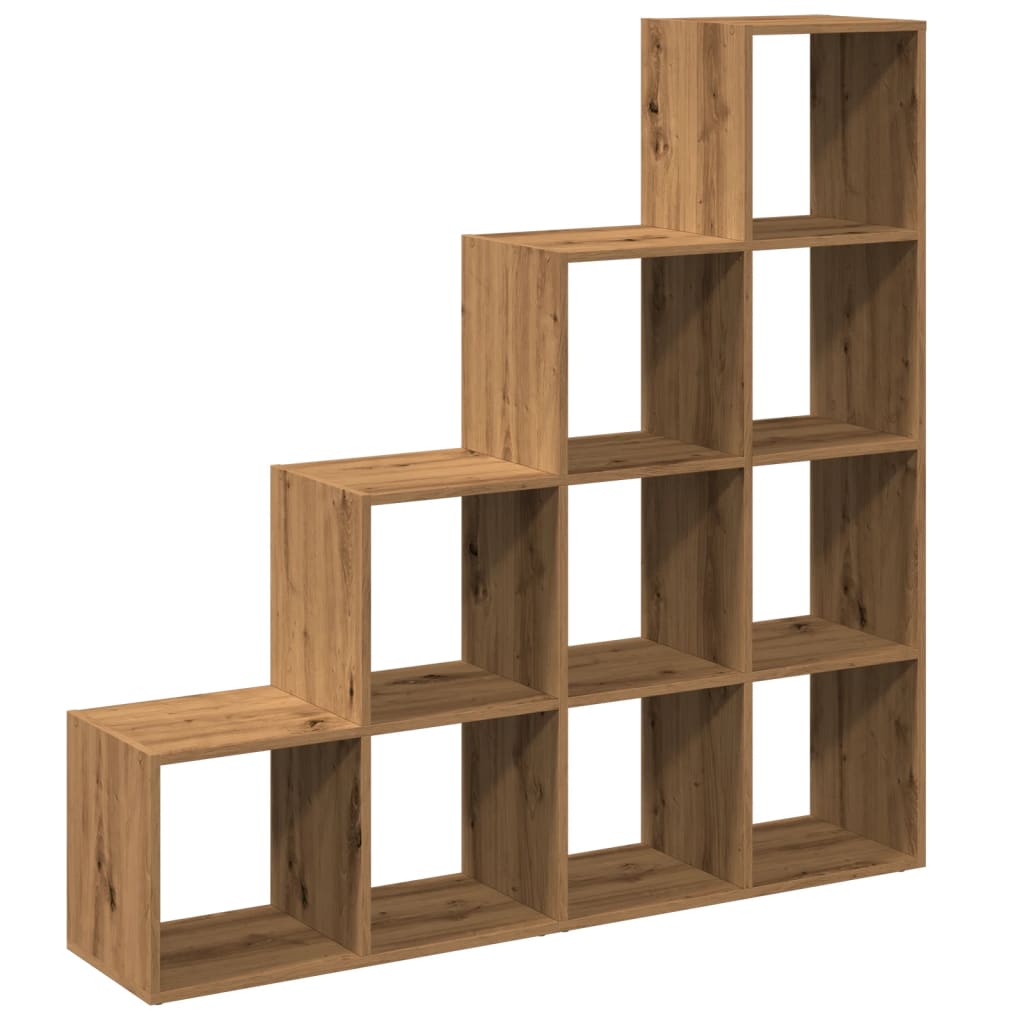 Room Divider Bookcase 4-Tier Artisan Oak 131,5x29x131,5 cm Engineered Wood