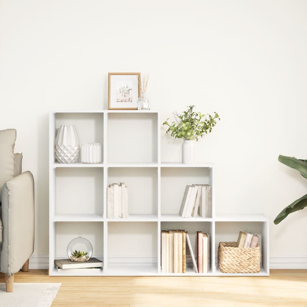 Room Divider Bookcase 3-Tier White 137,5x29x103,5 cm Engineered Wood