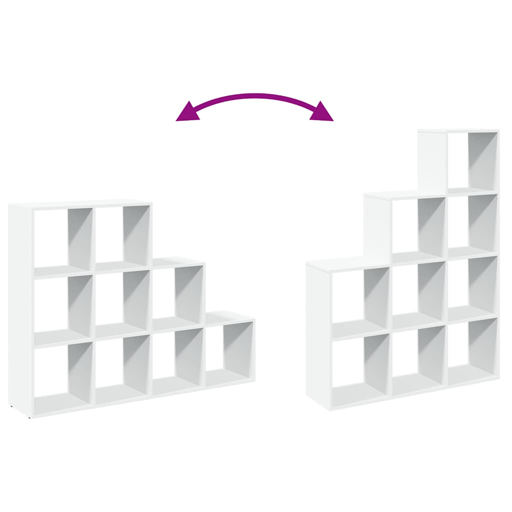 Room Divider Bookcase 3-Tier White 137,5x29x103,5 cm Engineered Wood