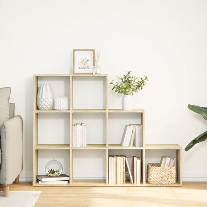 Room Divider Bookcase 3-Tier Sonoma Oak 137,5x29x103,5 cm Engineered Wood