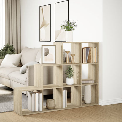 Room Divider Bookcase 3-Tier Sonoma Oak 137,5x29x103,5 cm Engineered Wood