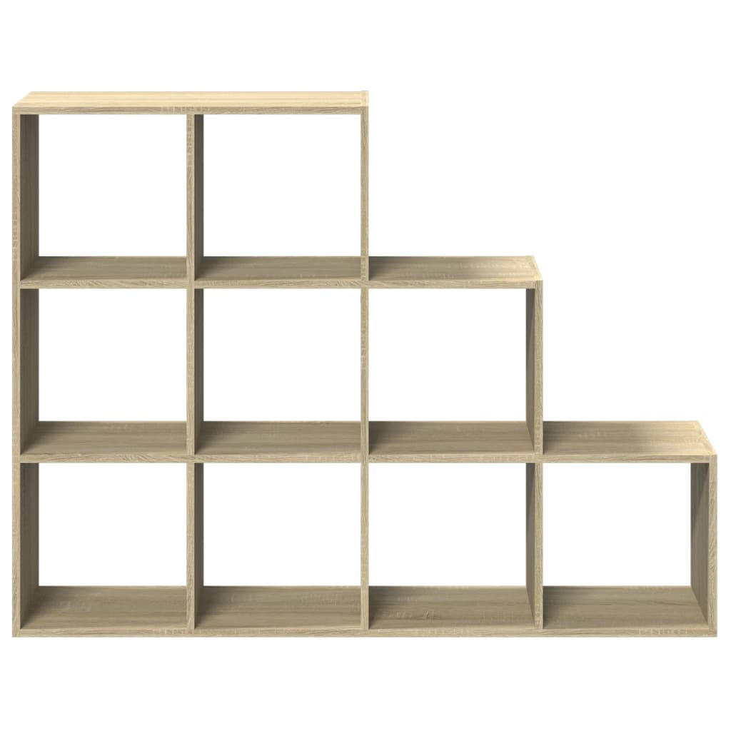 Room Divider Bookcase 3-Tier Sonoma Oak 137,5x29x103,5 cm Engineered Wood