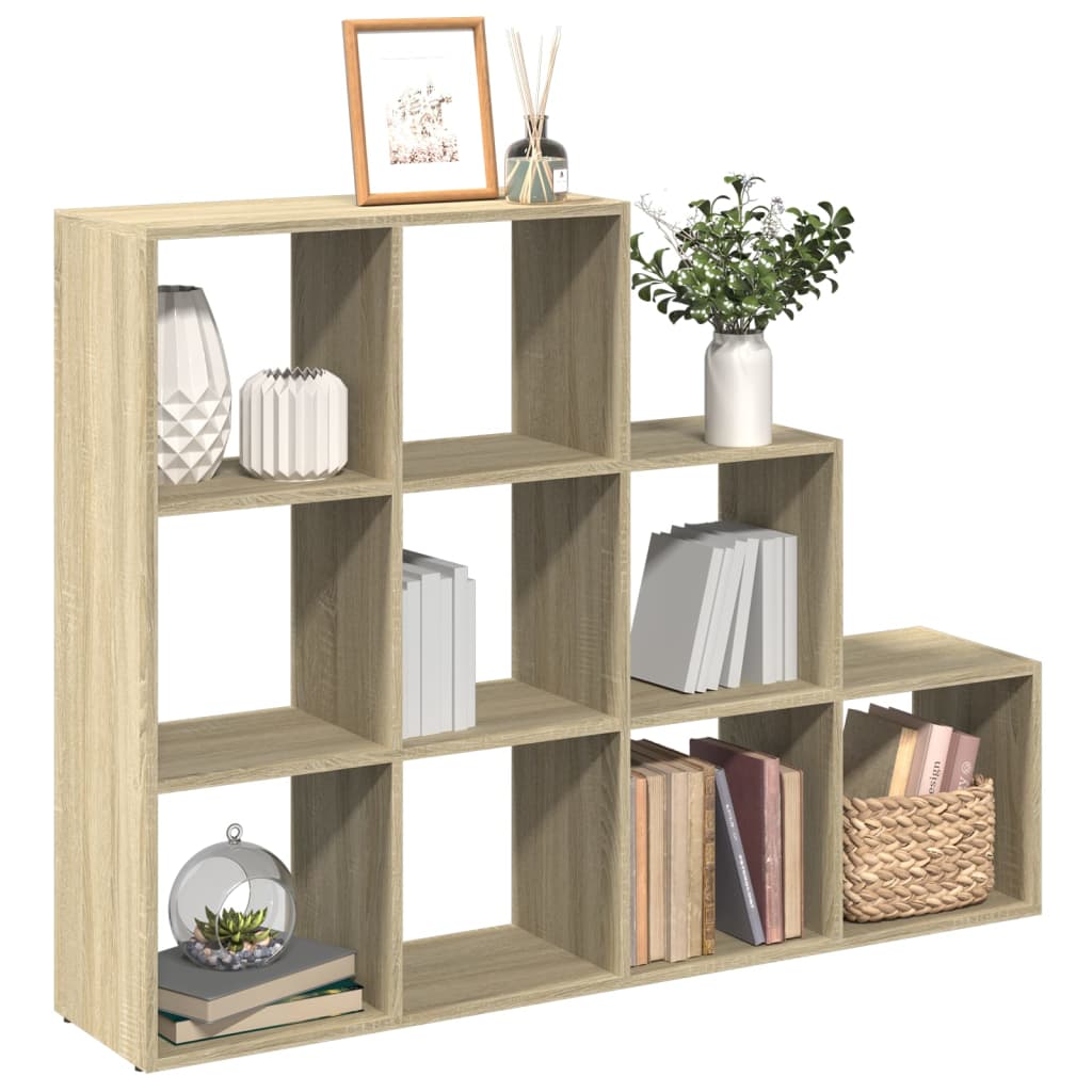 Room Divider Bookcase 3-Tier Sonoma Oak 137,5x29x103,5 cm Engineered Wood