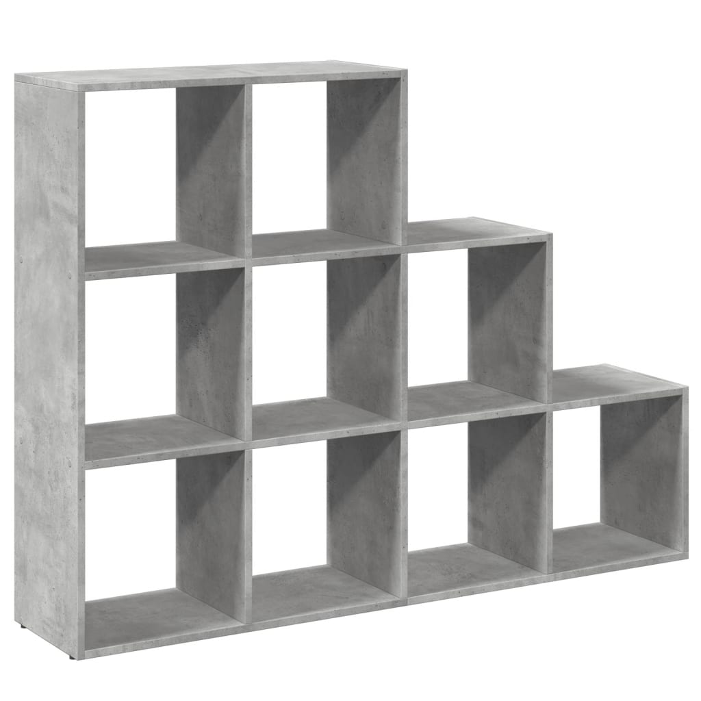 Room Divider Bookcase 3-Tier Concrete Grey 137,5x29x103,5 cm Engineered Wood