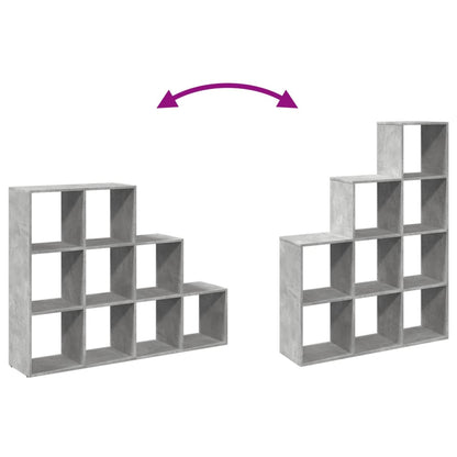 Room Divider Bookcase 3-Tier Concrete Grey 137,5x29x103,5 cm Engineered Wood