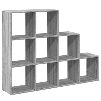 Room Divider Bookcase 3-Tier Grey Sonoma 137,5x29x103,5 cm Engineered Wood