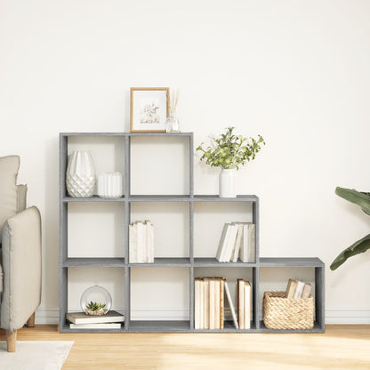 Room Divider Bookcase 3-Tier Grey Sonoma 137,5x29x103,5 cm Engineered Wood