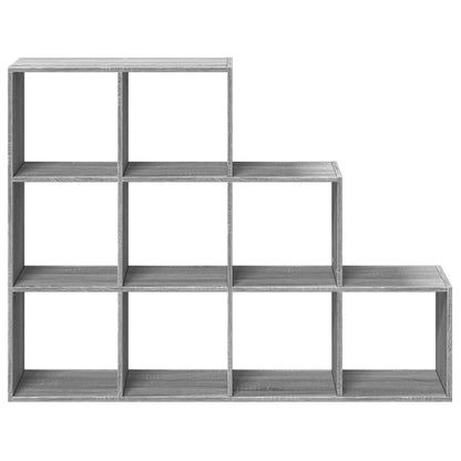Room Divider Bookcase 3-Tier Grey Sonoma 137,5x29x103,5 cm Engineered Wood