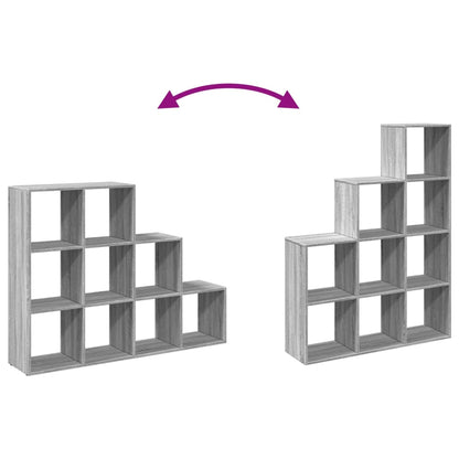 Room Divider Bookcase 3-Tier Grey Sonoma 137,5x29x103,5 cm Engineered Wood