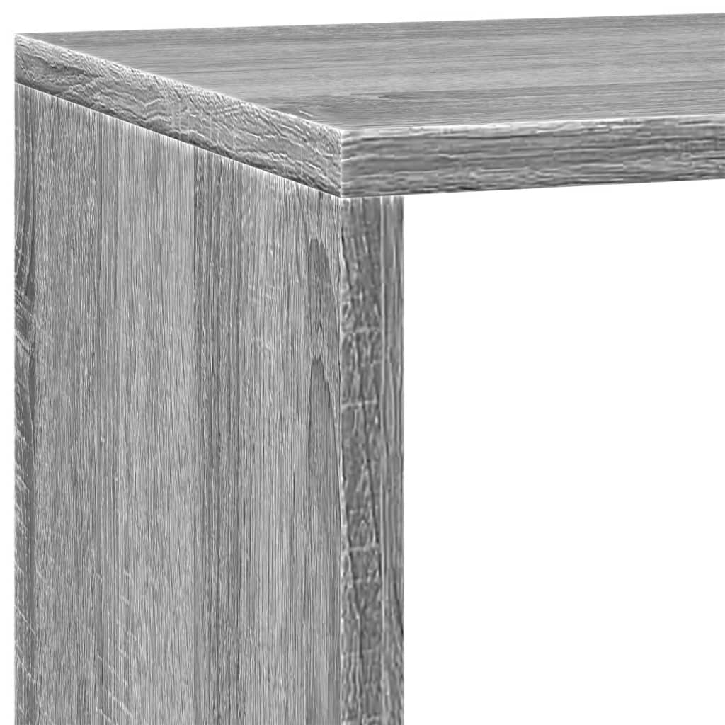 Room Divider Bookcase 3-Tier Grey Sonoma 137,5x29x103,5 cm Engineered Wood