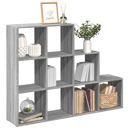 Room Divider Bookcase 3-Tier Grey Sonoma 137,5x29x103,5 cm Engineered Wood