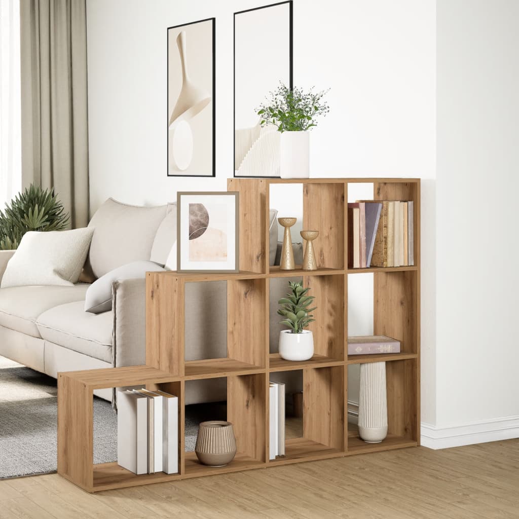 Room Divider Bookcase 3-Tier Artisan Oak 137,5x29x103,5 cm Engineered Wood