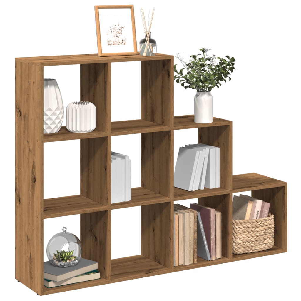 Room Divider Bookcase 3-Tier Artisan Oak 137,5x29x103,5 cm Engineered Wood