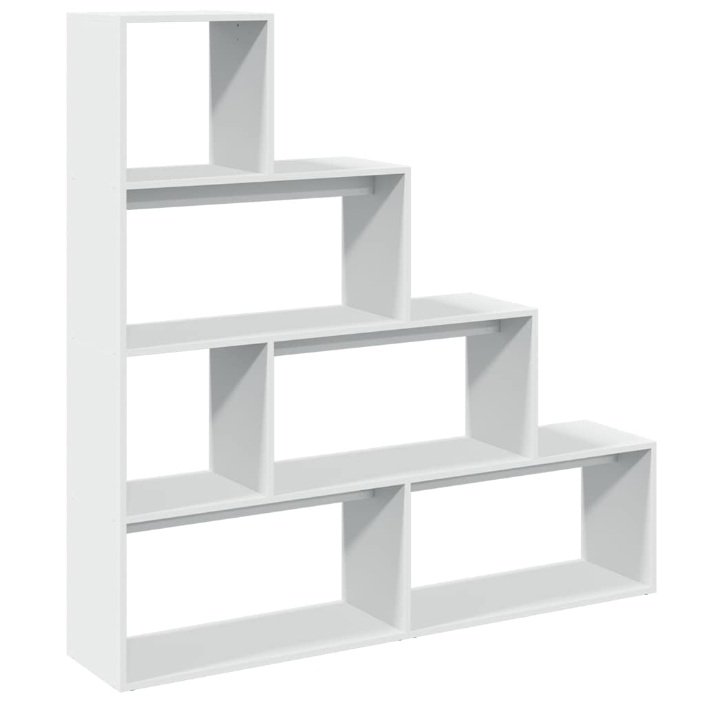 Room Divider Bookcase 4-Tier White 143,5x29x143,5 cm Engineered Wood