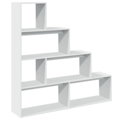 Room Divider Bookcase 4-Tier White 143,5x29x143,5 cm Engineered Wood