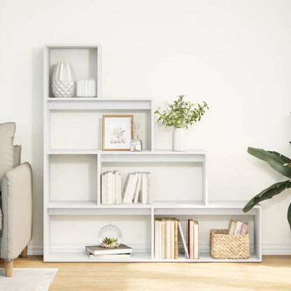 Room Divider Bookcase 4-Tier White 143,5x29x143,5 cm Engineered Wood