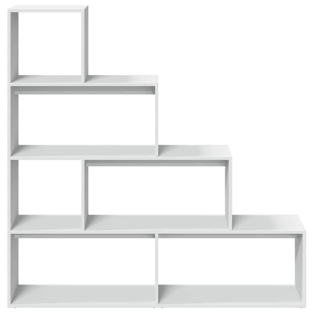 Room Divider Bookcase 4-Tier White 143,5x29x143,5 cm Engineered Wood