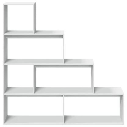 Room Divider Bookcase 4-Tier White 143,5x29x143,5 cm Engineered Wood