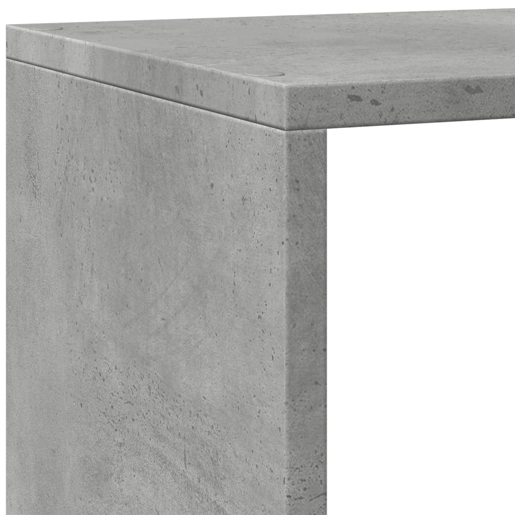 Room Divider Bookcase 4-Tier Concrete Grey 143,5x29x143,5 cm Engineered Wood