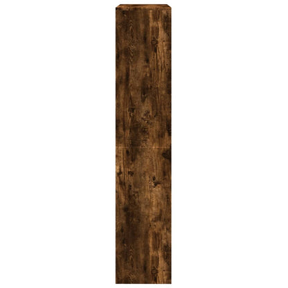 Room Divider Bookcase 4-Tier Smoked Oak 143,5x29x143,5 cm Engineered Wood
