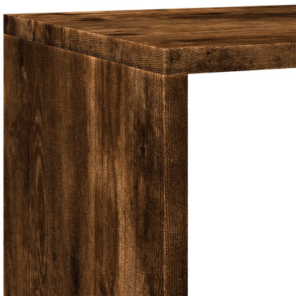 Room Divider Bookcase 4-Tier Smoked Oak 143,5x29x143,5 cm Engineered Wood