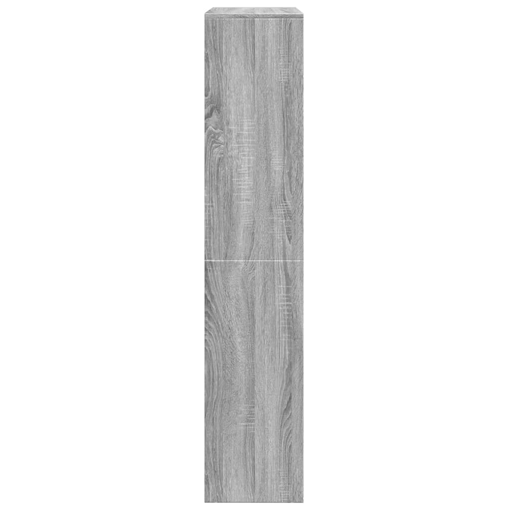 Room Divider Bookcase 4-Tier Grey Sonoma 143,5x29x143,5 cm Engineered Wood
