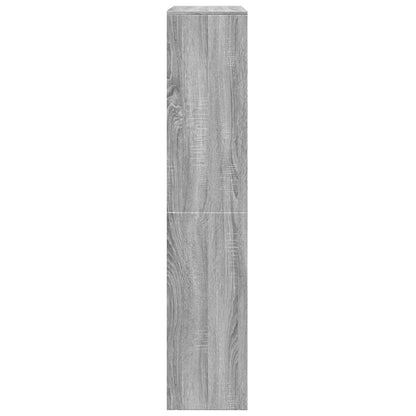 Room Divider Bookcase 4-Tier Grey Sonoma 143,5x29x143,5 cm Engineered Wood