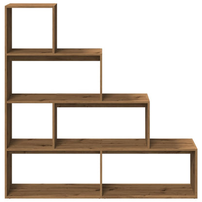 Room Divider Bookcase 4-Tier Artisan Oak 143,5x29x143,5 cm Engineered Wood