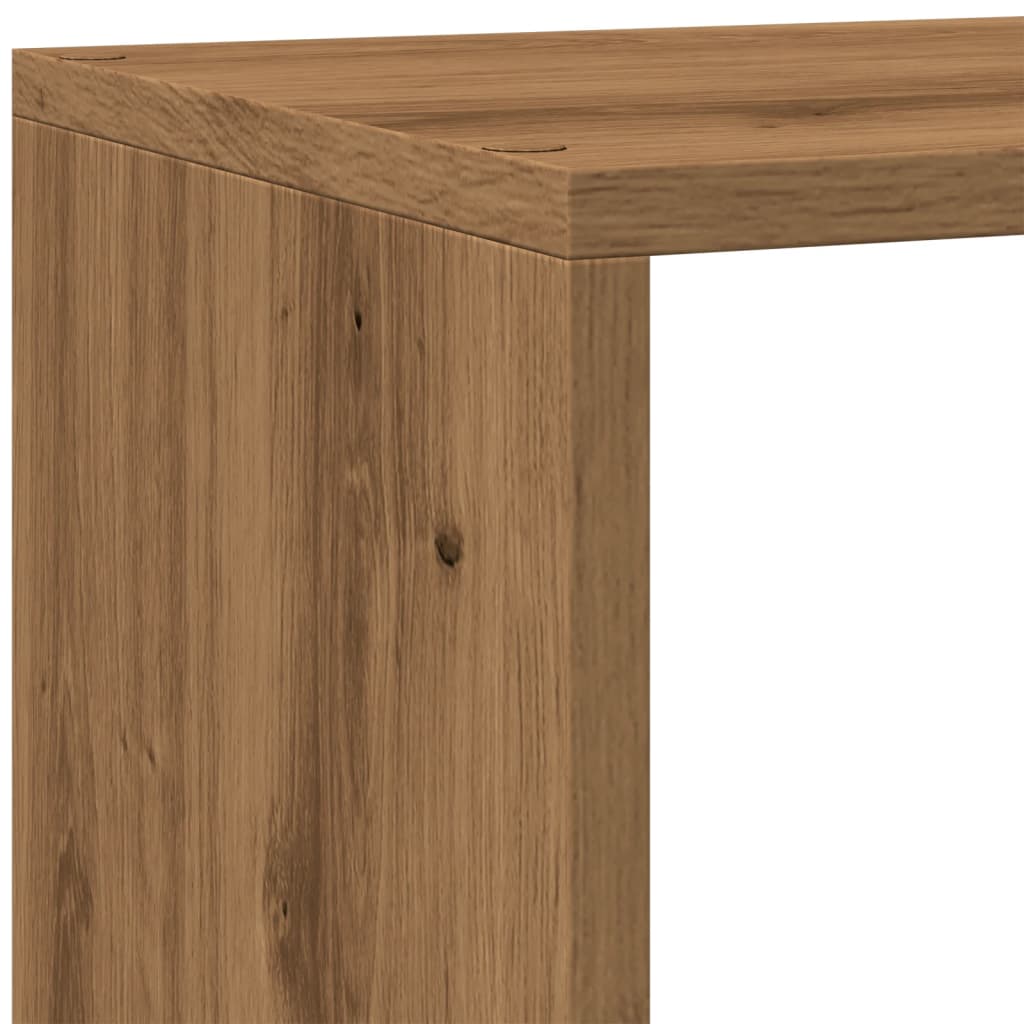 Room Divider Bookcase 4-Tier Artisan Oak 143,5x29x143,5 cm Engineered Wood
