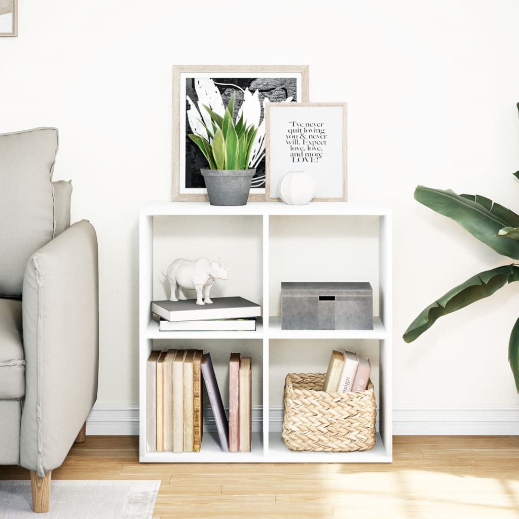 Room Divider Bookcase White 69,5x29x69,5 cm Engineered Wood
