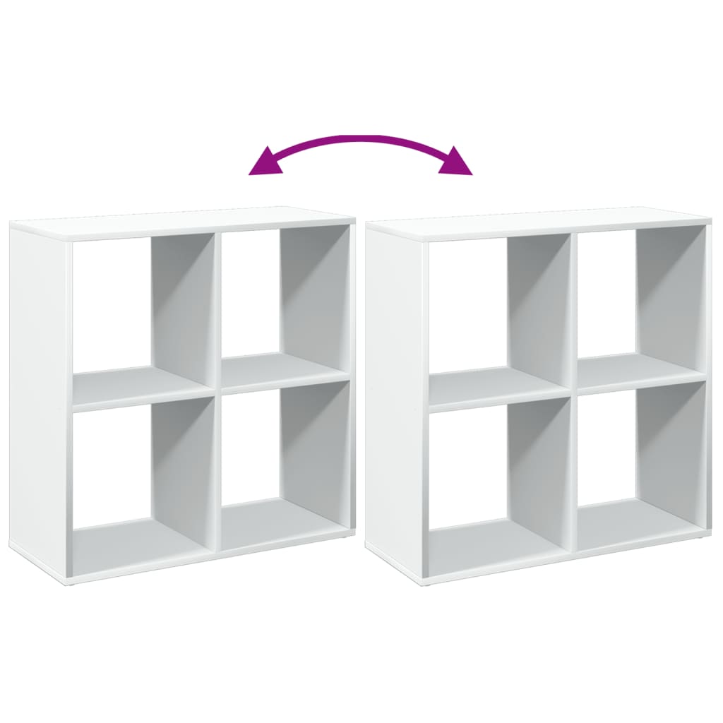 Room Divider Bookcase White 69,5x29x69,5 cm Engineered Wood