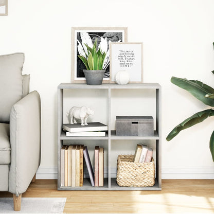 Room Divider Bookcase Concrete Grey 69,5x29x69,5 cm Engineered Wood