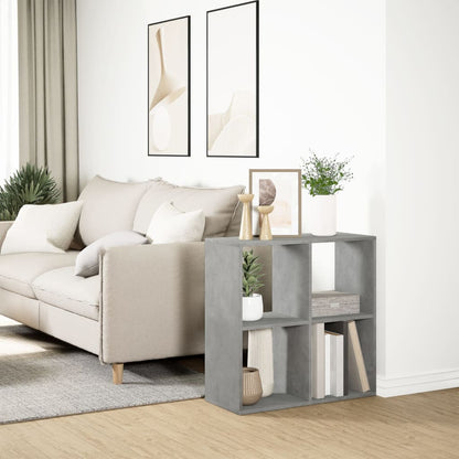 Room Divider Bookcase Concrete Grey 69,5x29x69,5 cm Engineered Wood