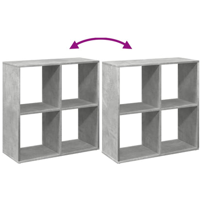 Room Divider Bookcase Concrete Grey 69,5x29x69,5 cm Engineered Wood